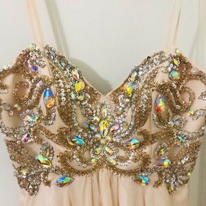 Stunning beaded Full length prom dress